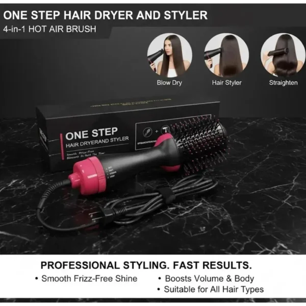 One Step 3 in 1 Hair Dryer & Styler | Hair Dryer Brush | Hot Air Brush | Hair Volumizer | Blow Dryer Brush | Hair Straightener & Curler | Electric Hair Brush | Styling Tool for Women | Multifunctional Blow Dryer Styled